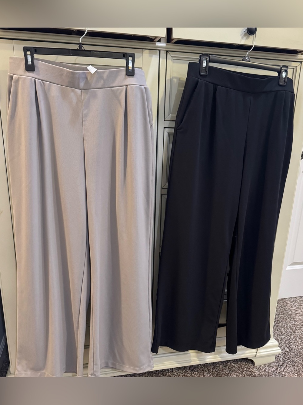 HALARA Wide-Leg Pull-On Pants in Black and Taupe/gray’ish